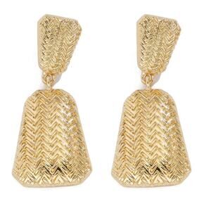 Gold Textured Drop Earrings
